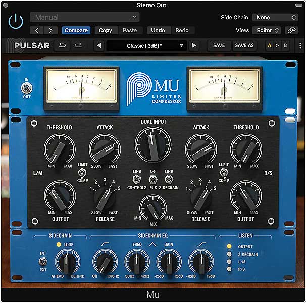 Pulsar Audio Mu is a compressor-limiter VST (Virtual Studio Technology) plugin for Windows. Pulsar Audio Mu runs as an VST2, VST3 and AXX plugin. Pulsar Audio Mu VST plugin can be used with all major digital audio workstations (DAW) including Ableton Live, Logic Pro, Cubase, Pro Tools, and others.