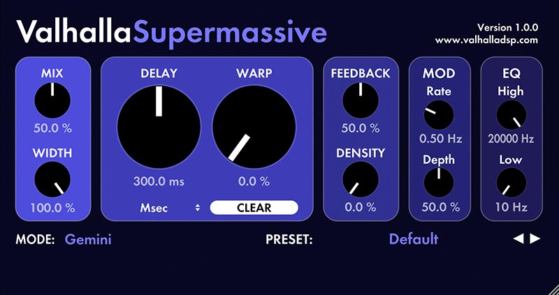 Valhalla Supermassive is a delay and reverb VST (Virtual Studio Technology) plugin for Windows. Valhalla Supermassive runs as a VST plugin. Valhalla Supermassive VST plugin can be used with all major digital audio workstations (DAW) including Ableton Live, Logic Pro, Cubase, Pro Tools, and others.