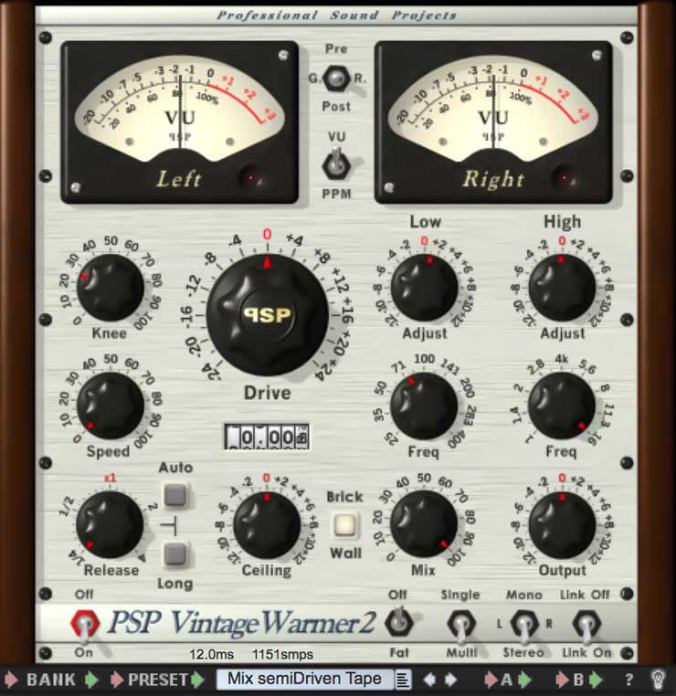 Publisher: PSPaudioware Product: PSP VintageWarmer2 Version: 2.8.1-R2R Formats: VST, VST3, AAX Requirements: Windows x32 or x64 (7, 8 or 10)
