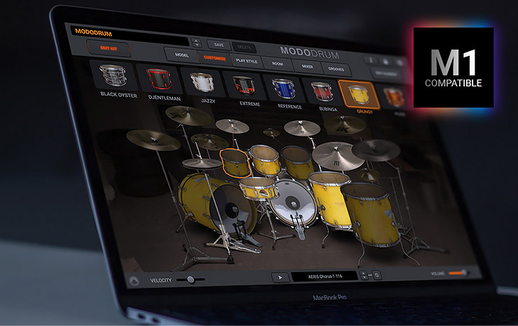Publisher: IK Multimedia Product: MODO DRUM Version: 1.1.3-MORiA Format: AUi/VSTi/VST3i/Standalone Requirements: [iNTEL] + [M1] Standalone and 64-bit plug-in. Requires a 64 bit CPU and Operating System. Mac® (64-bits) Minimal: Intel® Core™ i5 with support for AVX instructions, 8GB of RAM (16 GB suggested), 20GB of available hard-disk space, macOS 10.9 or later. USB port (3.0 suggested).