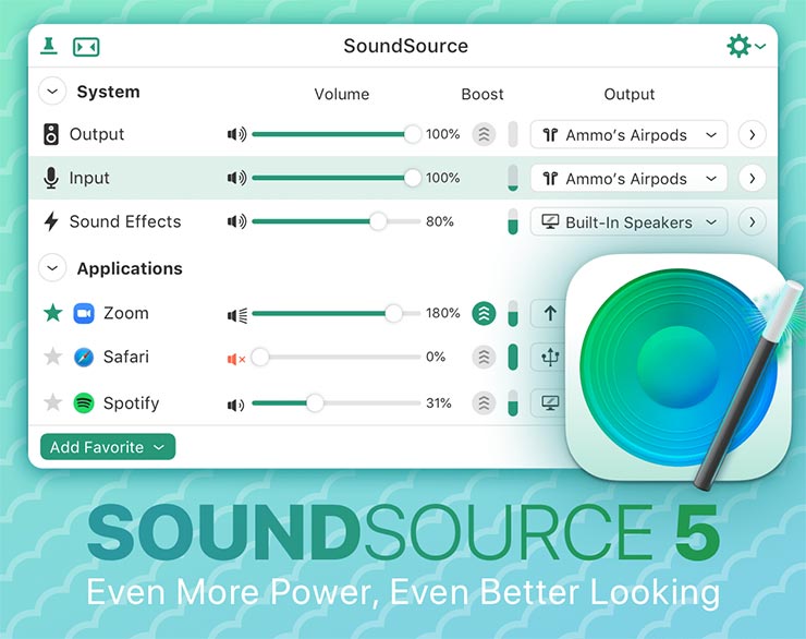 sher: Rogue Amoeba
Product: SoundSource 5
Version: 5.3.7-HCiSO
Requirements: MacOS 10.14.4 to MacOS 12