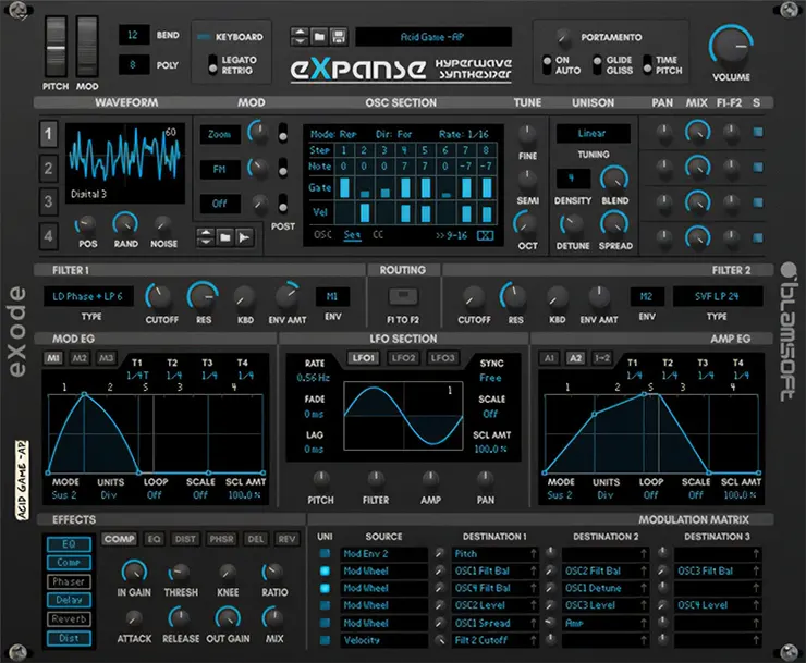 Publisher: Reason Studios & Blamsoft Product: Expanse Hyperwave Synthesizer Version: 3.1.3-DECiBEL Format: Reason Rack Extension Requirements: You need R2R Reason release and TEAM R2R Reason Rack Extension Cache Builder