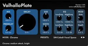 Product: Valhalla Plate Version: 1.6.3.3 Incl Patched and Keygen-R2R Format: 64-BIT VST2.4/VST3/AAX Requirements: WINDOWS 7/8/10