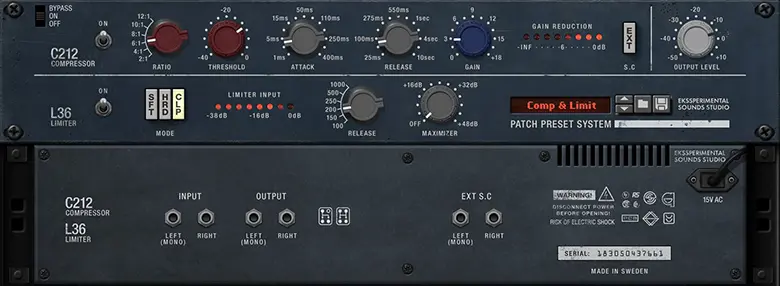 Publisher: Reason Studios & Ekssperimental Sounds
Product: C212 Compressor & L36 Limiter
Version: 1.0.0-DECiBEL
Format: Reason Rack Extension
Requirements: You need R2R Reason release and TEAM R2R Reason Rack Extension Cache Builder