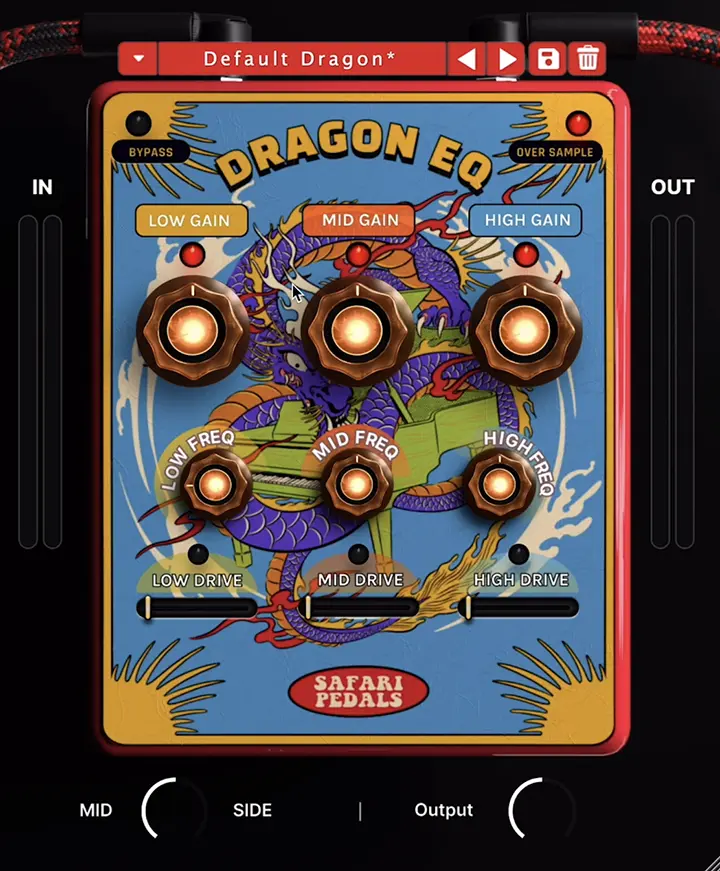 Dragon EQ is a 3 band EQ with MS & Drive VST