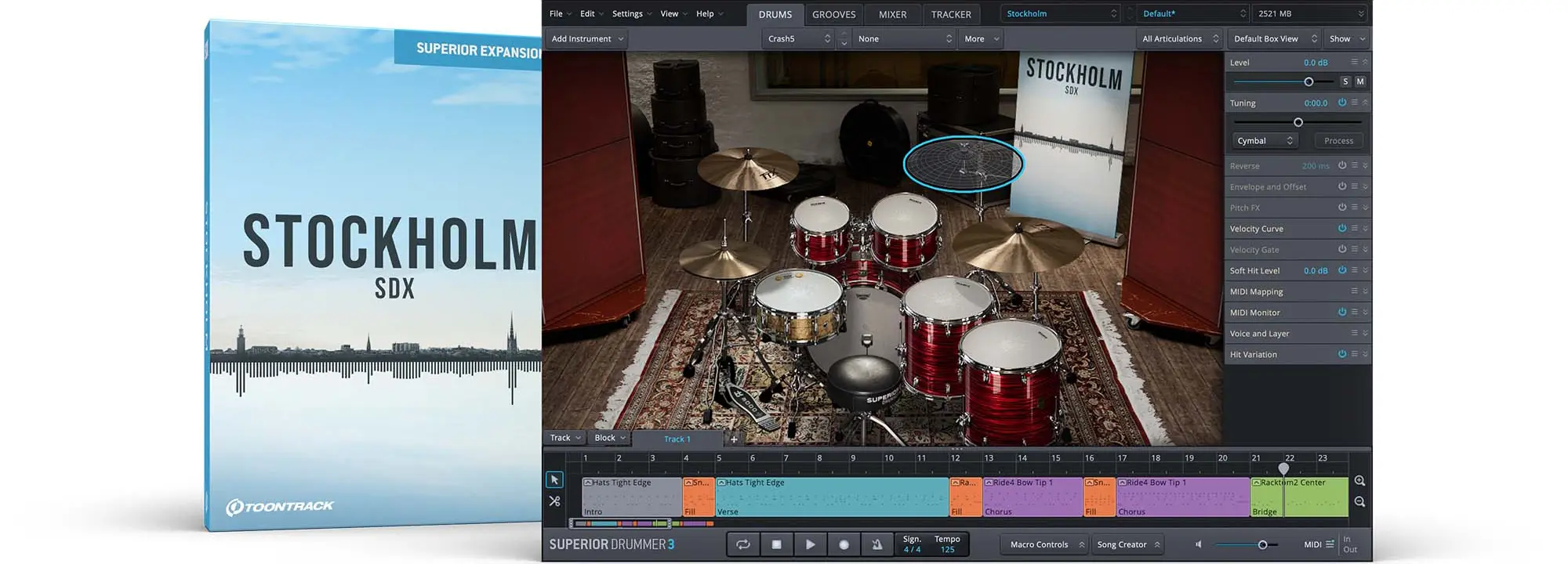 The Stockholm SDX is an expansion for Superior Drummer 3 featuring five kits recorded at the RMV Studio in Stockholm by engineer Linn Fijal and drummer Josephine Forsman
